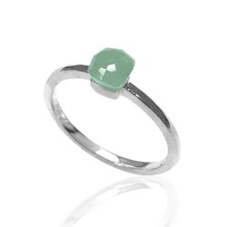 Anillo Plata Mujer ANM0052RH16CA Piedra Mineral Calcedonia Cuadrada