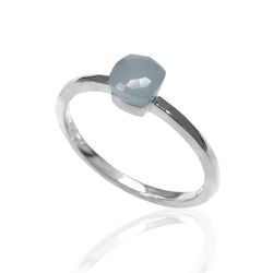 Anillo Plata Mujer ANM0052RH16CB Piedra Mineral Calcedonia Azul Cuadrada
