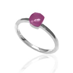 Anillo Plata Mujer ANM0052RH16RU Piedra Mineral Rubí Cuadrada