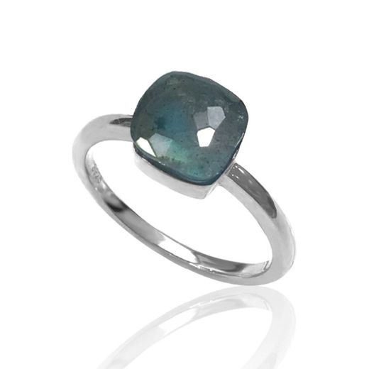 Anillo Plata Mujer ANM0053RH12LA Piedra Mineral Labradorita Cuadrada
