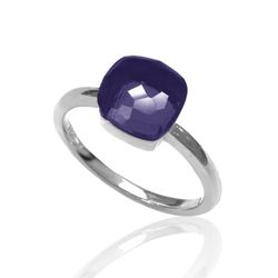 Anillo Plata Mujer ANM0053RH16AM Piedra Mineral Amatista Cuadrada