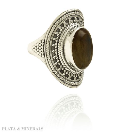 Anillo Plata Mujer ANM0056RH18LA Piedra Mineral Labradorita Ovalada