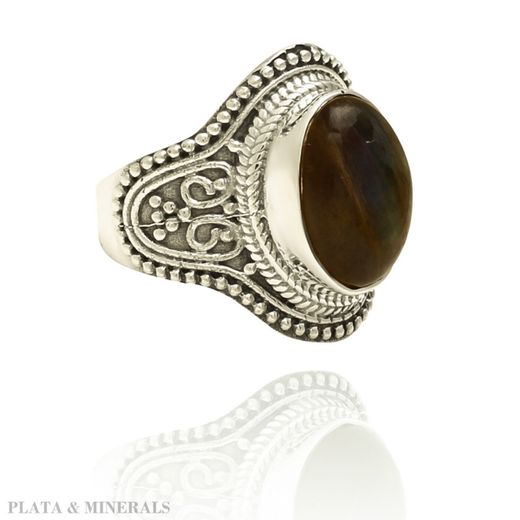 Anillo Plata Mujer ANM0057RH14LA Piedra Mineral Labradorita Ovalada