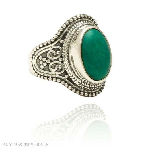 Anillo Plata Mujer ANM0057RH16TU Piedra Mineral Turquesa Ovalada
