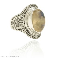 Anillo Plata Mujer ANM0057RH18PL Piedra Mineral Piedra Luna Ovalada