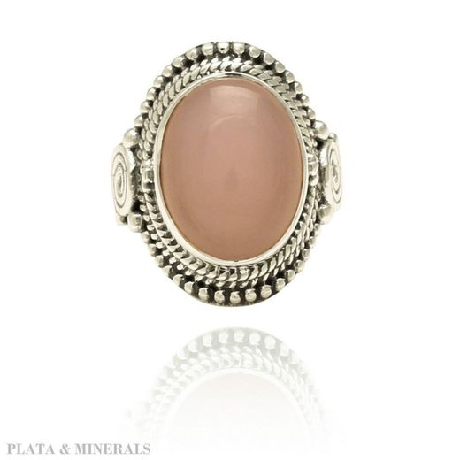 Anillo Plata Mujer ANM0058RH14CR Piedra Mineral Cuarzo Rosa