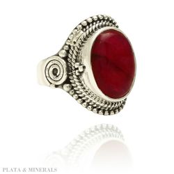 Anillo Plata Mujer ANM0058RH14RU Piedra Mineral Rubí