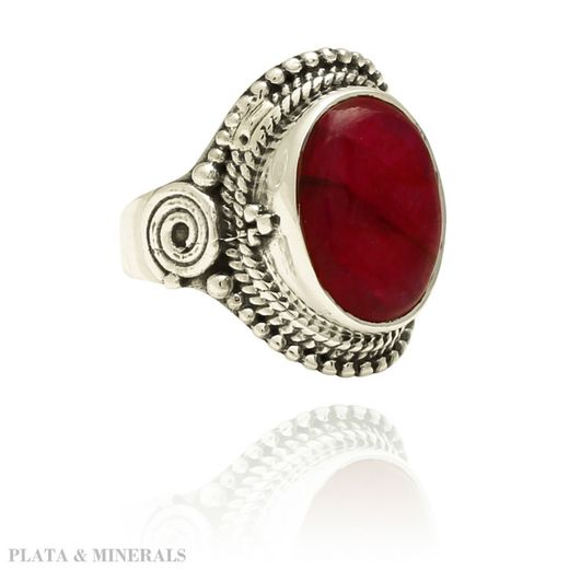 Anillo Plata Mujer ANM0058RH14RU Piedra Mineral Rubí