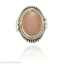 Anillo Plata Mujer ANM0058RH16CR Piedra Mineral Cuarzo Rosa
