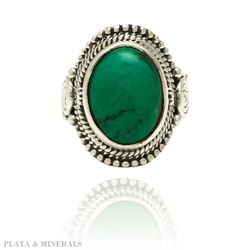 Anillo Plata Mujer ANM0058RH16TU Piedra Mineral Turquesa