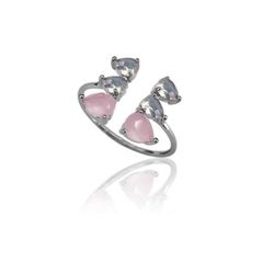 Anillo Plata Mujer ANM0061RH12CR Piedra Mineral Cuarzo Rosa