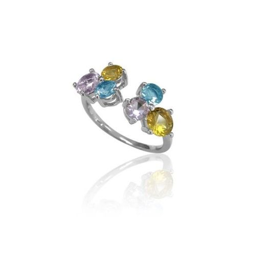 Anillo Plata Mujer ANM0062RH12CI Piedras Minerales Citrino