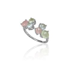 Anillo Plata Mujer ANM0062RH14CR Piedras Minerales Cuarzo Rosa