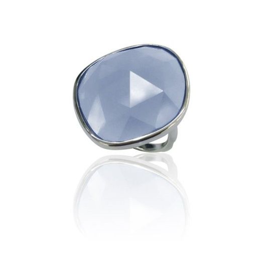 Anillo Plata Mujer ANM0066RH12CB Piedra Mineral Calcedonia Azul