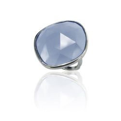 Anillo Plata Mujer ANM0066RH16CB Piedra Mineral Calcedonia Azul