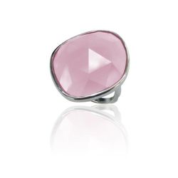 Anillo Plata Mujer ANM0066RH16CR Piedra Mineral Cuarzo Rosa Azul