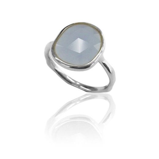 Anillo Plata Mujer ANM0067RH14CB Piedra Mineral Calcedonia Azul