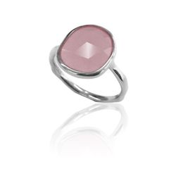 Anillo Plata Mujer ANM0067RH14CR Piedra Mineral Cuarzo Rosa