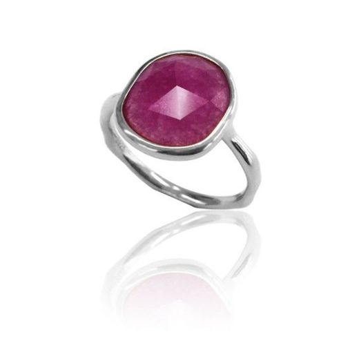 Anillo Plata Mujer ANM0067RH14RU Piedra Mineral Rubí