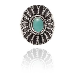 Anillo Plata Mujer ANM0074RH12CB Piedra Mineral Calcedonia Azul