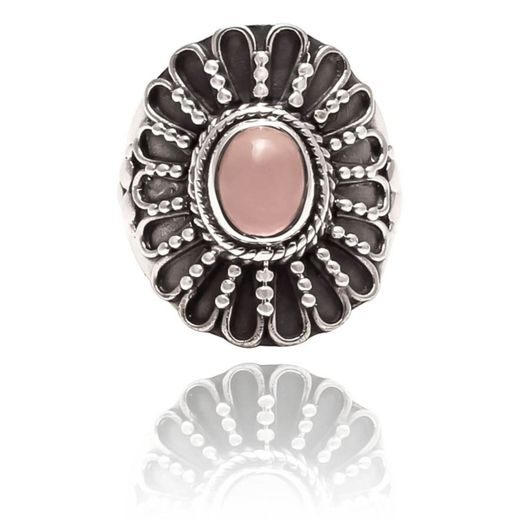 Anillo Plata Mujer ANM0074RH14CR Piedra Mineral Cuarzo Rosa