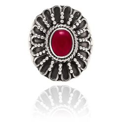 Anillo Plata Mujer ANM0074RH14RU Piedra Mineral Rubí