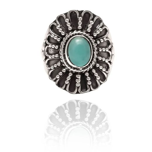 Anillo Plata Mujer ANM0074RH16CB Piedra Mineral Calcedonia Azul