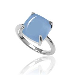 Anillo Plata Mujer ANM0080RH12CB Piedra Mineral Calcedonia Azul