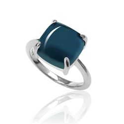 Anillo Plata Mujer ANM0080RH14GB Piedra Mineral Glass Blue
