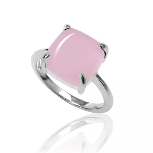 Anillo Plata Mujer ANM0080RH16CR Piedra Mineral Cuarzo Rosa