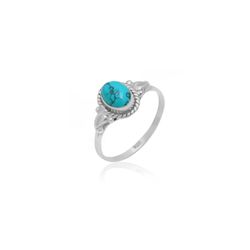 Anillo Plata Mujer ANM0086PL12TU Piedra Mineral Turquesa Ovalada