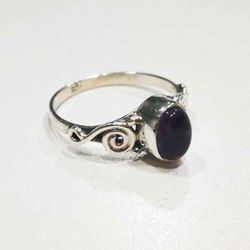 Anillo Plata Mujer ANM0087PL14AM Piedra Mineral Amatista Redonda