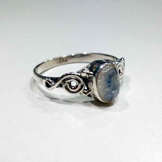Anillo Plata Mujer ANM0087PL16PL Piedra Mineral Piedra Luna Redonda