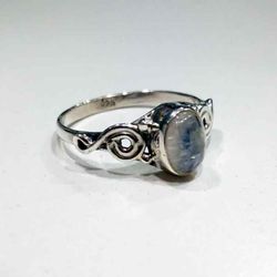 Anillo Plata Mujer ANM0087PL18PL Piedra Mineral Piedra Luna Redonda
