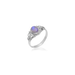 Anillo Plata Mujer ANM0090PL18PL Piedra Mineral Piedra Luna Ovalada