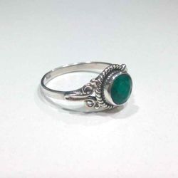Anillo Plata Mujer ANM0091PL12ES Piedra Mineral Esmeralda