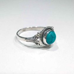 Anillo Plata Mujer ANM0091PL14TU Piedra Mineral Turquesa
