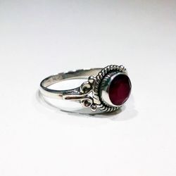 Anillo Plata Mujer ANM0091PL16RU Piedra Mineral Rubí