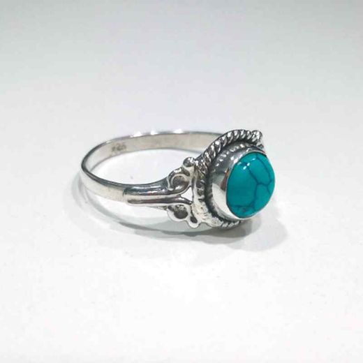 Anillo Plata Mujer ANM0091PL16TU Piedra Mineral Turquesa