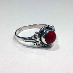 Anillo Plata Mujer ANM0091PL18CL Piedra Mineral Coral