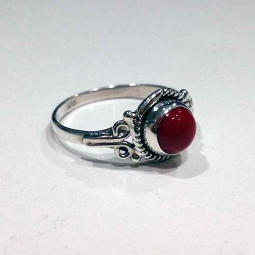Anillo Plata Mujer ANM0091PL18CL Piedra Mineral Coral