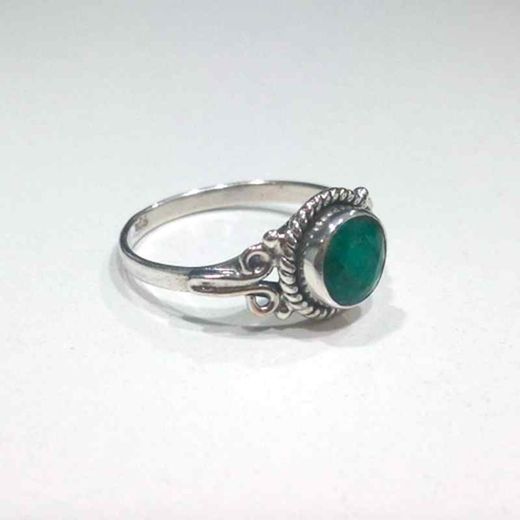 Anillo Plata Mujer ANM0091PL18ES Piedra Mineral Esmeralda