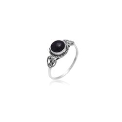 Anillo Plata Mujer ANM0092PL12OX Piedra Mineral Onix Negro
