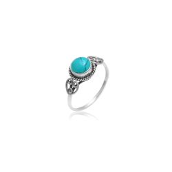 Anillo Plata Mujer ANM0092PL12TU Piedra Mineral Turquesa