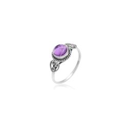 Anillo Plata Mujer ANM0092PL14AM Piedra Mineral Amatista