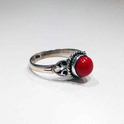 Anillo Plata Mujer ANM0092PL14CL Piedra Mineral Coral