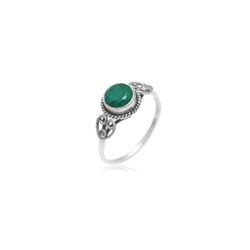 Anillo Plata Mujer ANM0092PL18ES Piedra Mineral Esmeralda