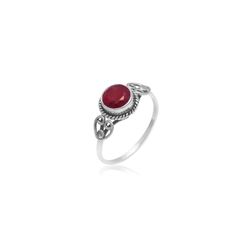 Anillo Plata Mujer ANM0092PL18RU Piedra Mineral Rubí