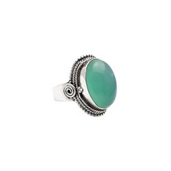 Anillo Plata Mujer ANM0142PLCA14 Piedra Mineral Ovalada Calcedonia
