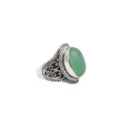 Anillo Plata Mujer ANM0143PLCA12 Piedra Mineral Ovalada Calcedonia